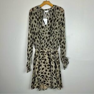 Anine Bing Elliana Leopard Print Silk Dress NWT Size S